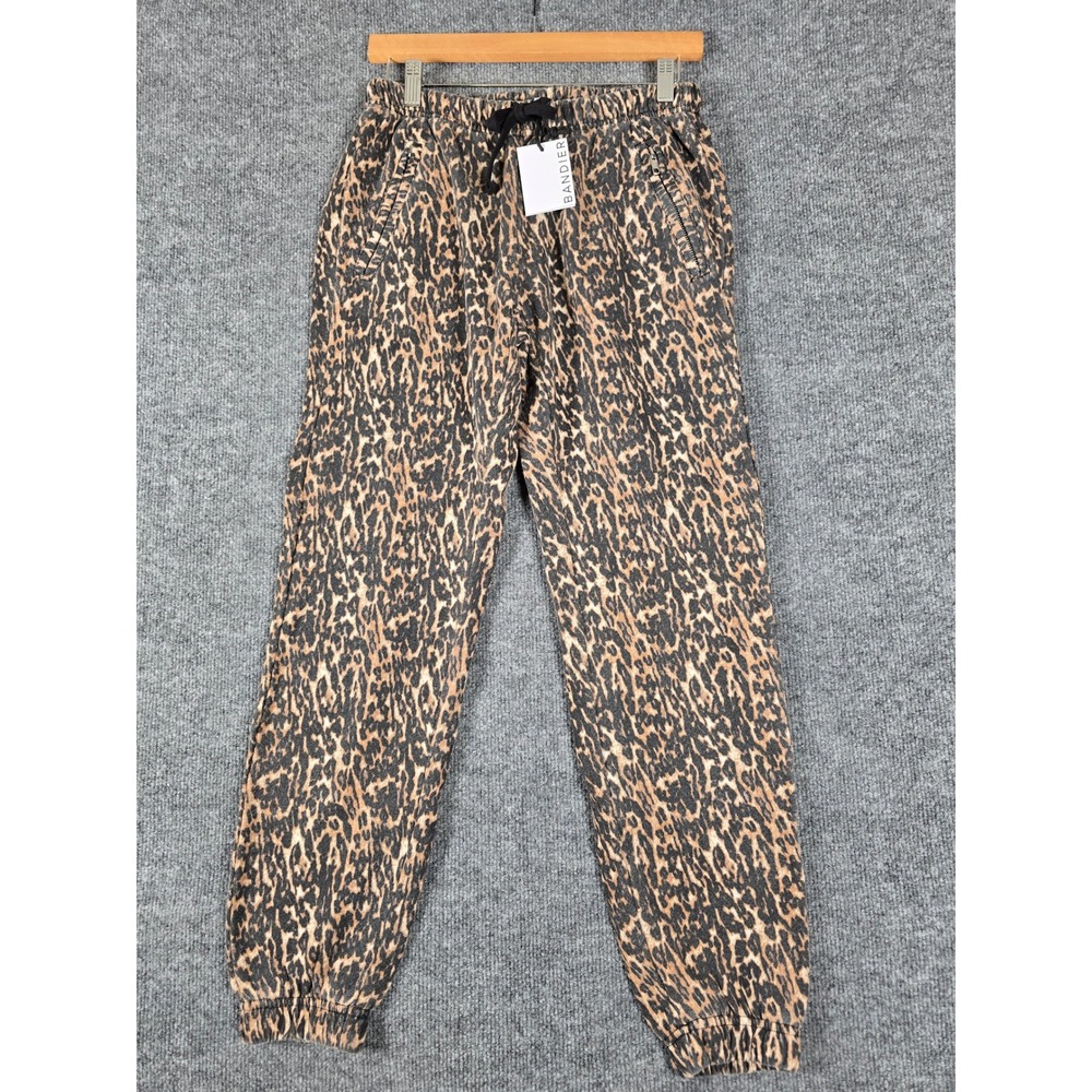 BANDIER The Juniper Sweatpant Leopard Print Jogger Pants Size Small